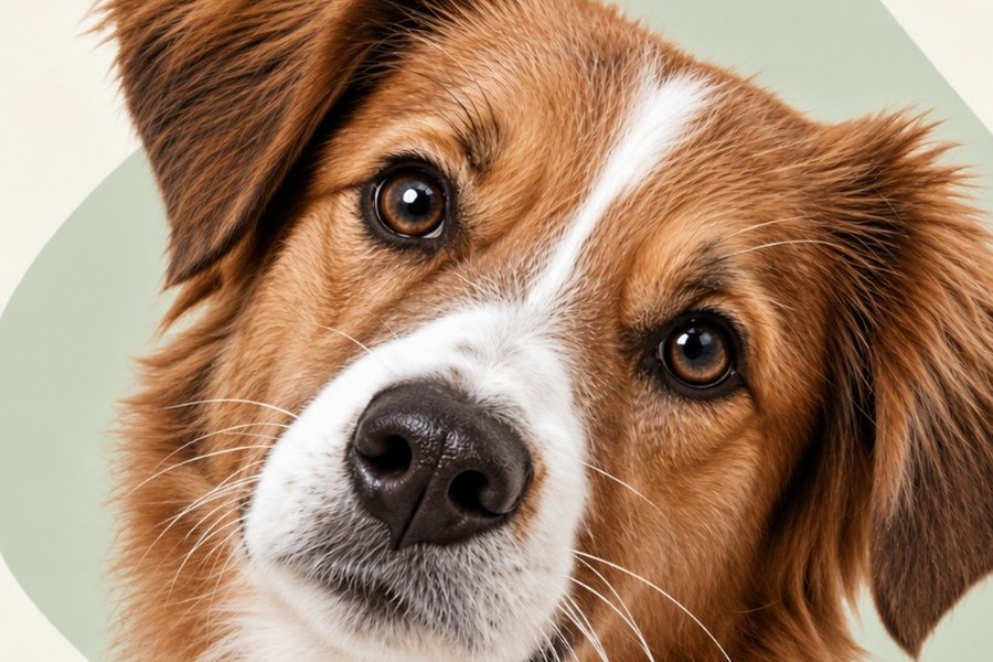 Cão a olhar em frente